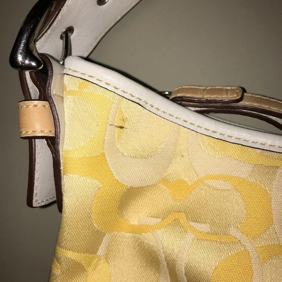 Coach Small Signature Yellow Hobo - Picture 4 of 8